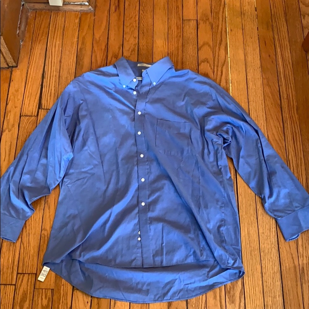 Blue Button-up Collared Geoffrey Beene Dress Shirt
